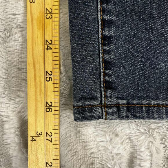 Earl Jeans Women 20W Skinny Ankle Blue Stretch Denim Zip Hem Mid Rise Faded Wash - Picture 10 of 11